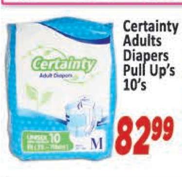 Certainty Adults Diapers Pull Up's 10's