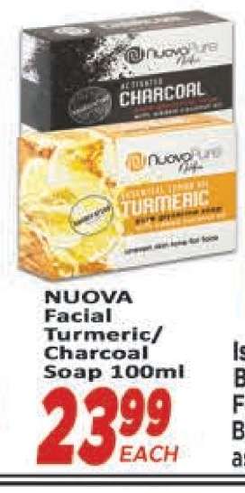 NUOVA Facial Turmeric/Charcoal Soap 100ml