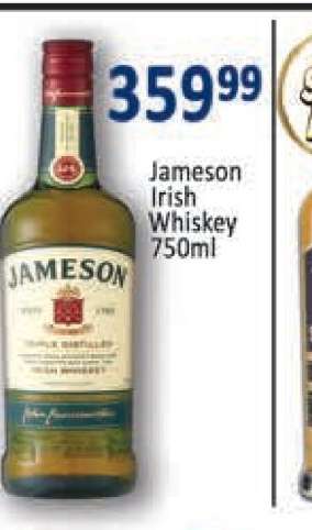 JAMESON IRISH WHISKEY 750ML