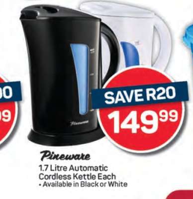 Pineware 1.7 Litre Automatic Cordless Kettle
