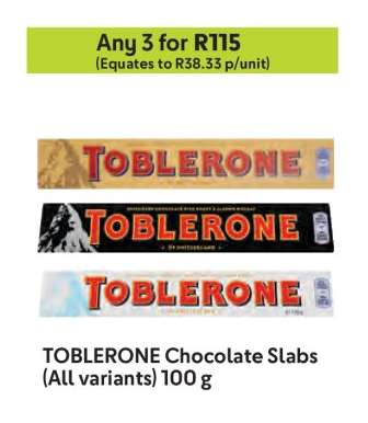 TOBLERONE Chocolate Slabs (All variants) 100 g