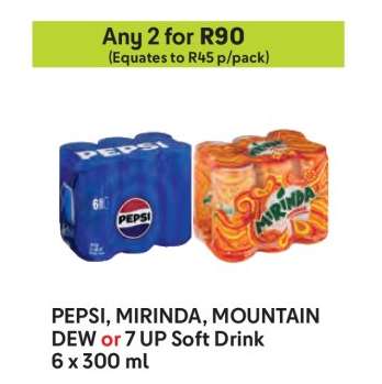 PEPSI, MIRINDA, MOUNTAIN DEW or 7 UP Soft Drink