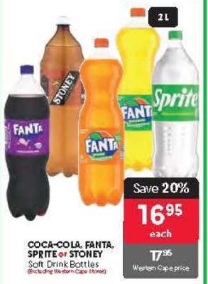 COCA-COLA, FANTA, SPRITE or STONEY