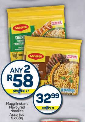 Maggi Instant Flavoured Noodles Assorted 5 x 68g