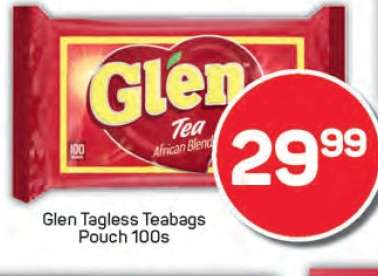 Glen Tagless Teabags Pouch 100s