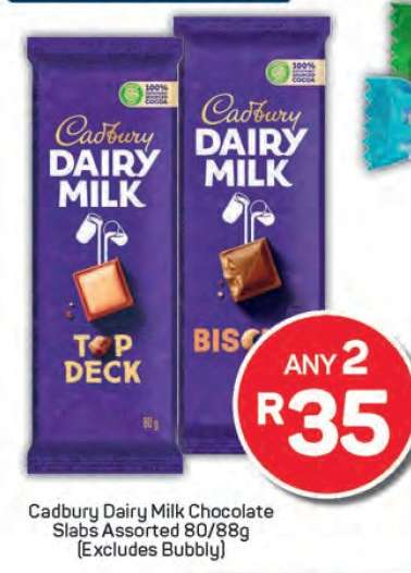 Cadbury Dairy Milk Chocolate Slabs Assorted 80/88g