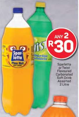 Sparletta or Twist Flavoured Carbonated Soft Drink