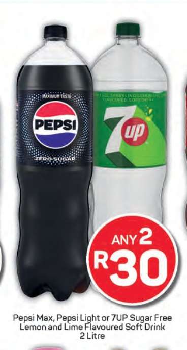 Pepsi Max, Pepsi Light or 7UP Sugar Free