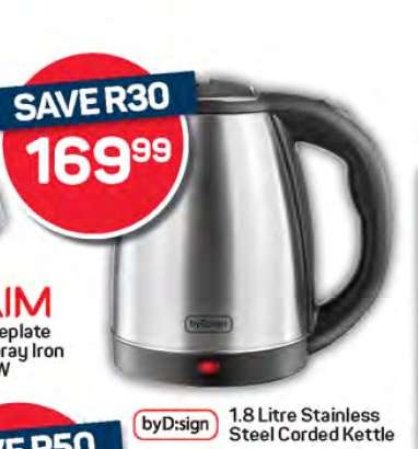 1.8 Litre Stainless Steel Corded Kettle