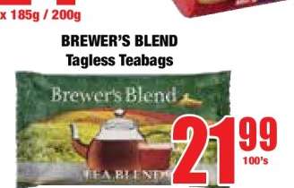 BREWER'S BLEND Tagless Teabags