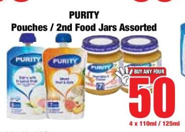 PURITY Pouches / 2nd Food Jars Assorted