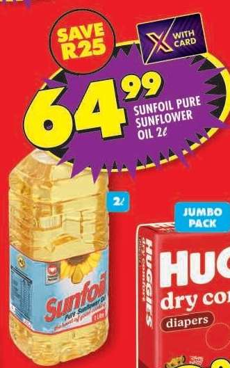 SUNFOIL PURE SUNFLOWER OIL 2L