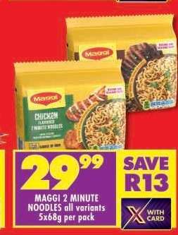 MAGGI 2 MINUTE NOODLES all variants 5x68g per pack