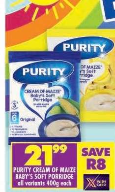 Purity Cream of Maize Baby's Soft Porridge