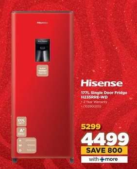 Hisense 177L Single Door Fridge H23SRRE-WD