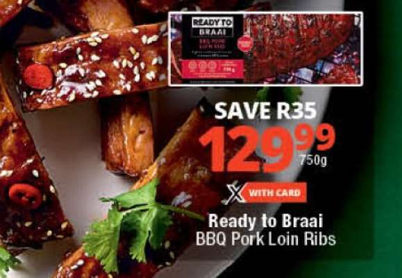Ready to Braai BBQ Pork Loin Ribs
