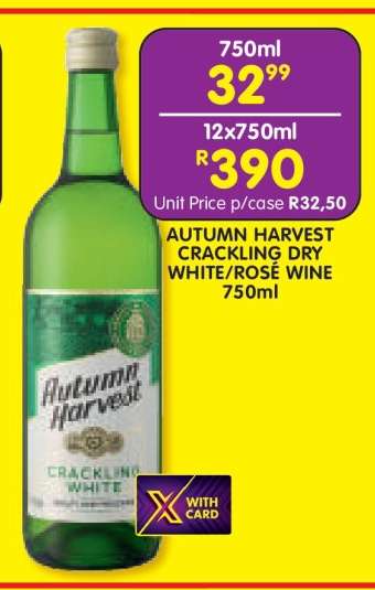AUTUMN HARVEST CRACKLING DRY WHITE/ROSÉ WINE 750ml