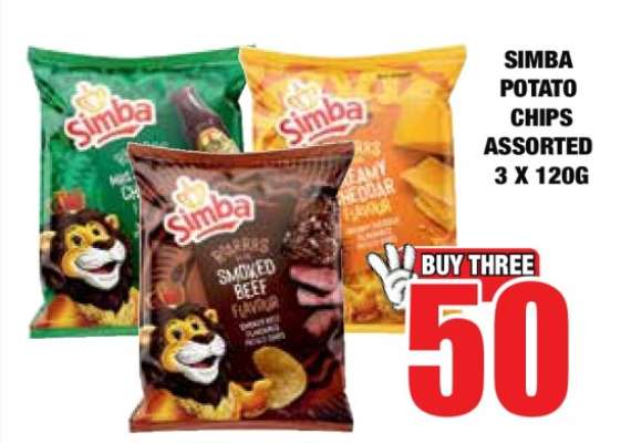 SIMBA Potato Chips Assorted 3 x 120g