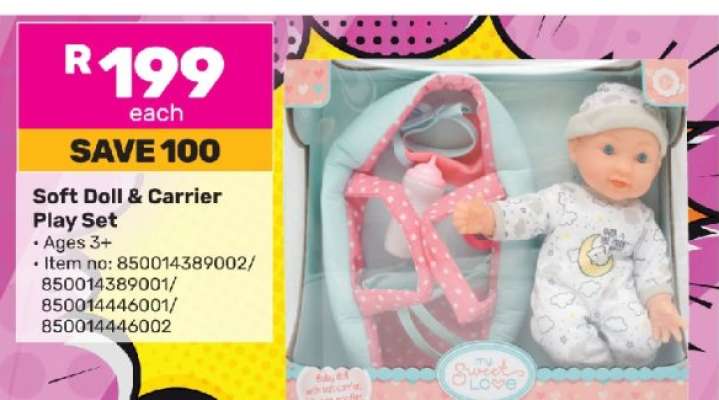 Soft Doll & Carrier Play Set