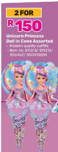 Unicorn Princess Doll in Cone Assorted