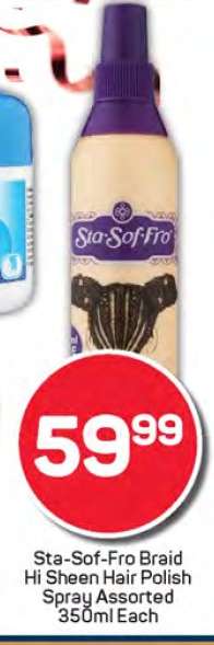 Sta-Sof-Fro Braid Hi Sheen Hair Polish Spray Assorted 350ml Each