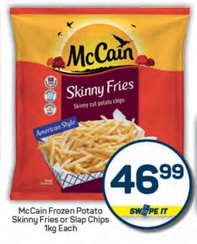 McCain Frozen Potato Skinny Fries or Slap Chips