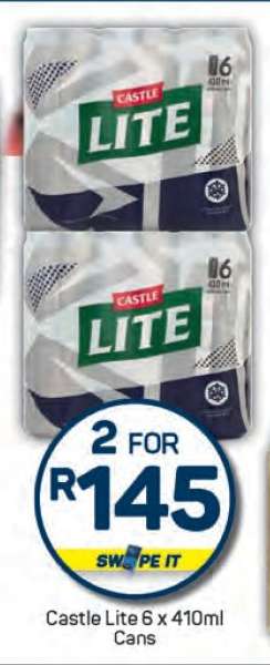 Castle Lite 6 x 410ml Cans