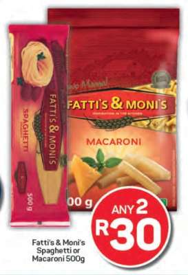 Fatti's & Moni's Spaghetti or Macaroni 500g