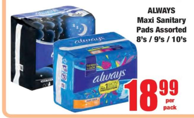 ALWAYS Maxi Sanitary Pads Assorted 8's / 9's / 10's