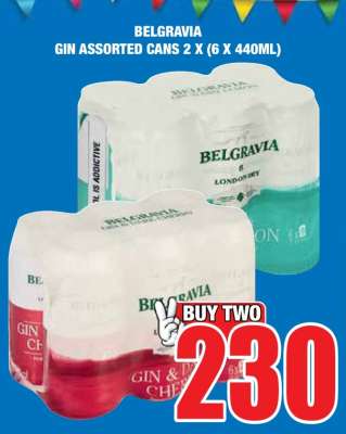 BELGRAVIA GIN ASSORTED CANS 2 X (6 X 440ML)