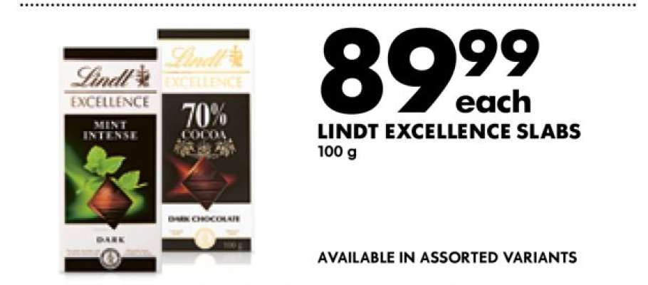 Lindt Excellence Slabs