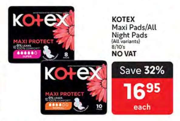 KOTEX Maxi Pads/All Night Pads
