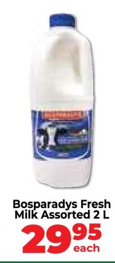 Bosparadys Fresh Milk Assorted 2 L