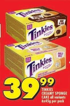 TINKIES CREAMY SPONGE CAKE all variants