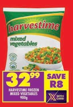 HARVESTIME FROZEN MIXED VEGETABLES 900g