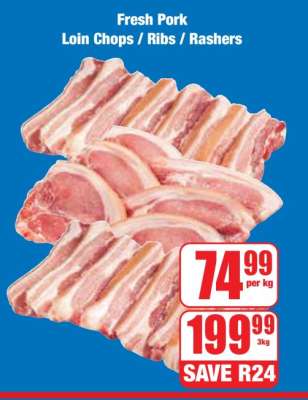 Fresh Pork Loin Chops / Ribs / Rashers