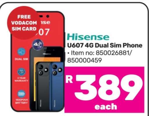 Hisense U607 4G Dual Sim Phone