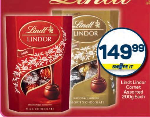 Lindt Lindor Cornet Assorted 200g Each