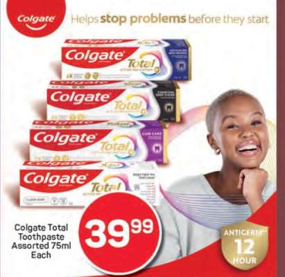 Colgate Total Toothpaste Assorted 75ml Each
