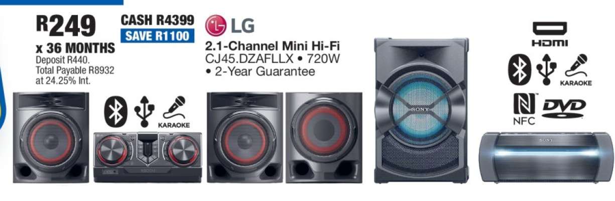 LG 2.1-Channel Mini Hi-Fi CJ45.DZAFLLX