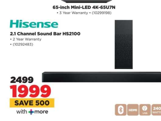 Hisense 2.1 Channel Sound Bar HS2100