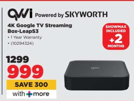 QWi Powered by Skyworth 4K Google TV Streaming Box-LeapS3