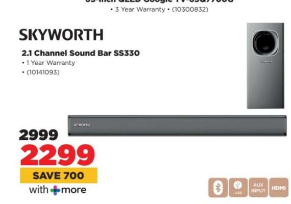 SKYWORTH 2.1 Channel Sound Bar SS330