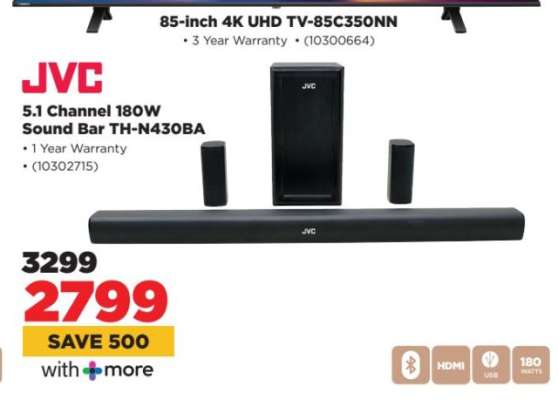 JVC 5.1 Channel 180W Sound Bar TH-N430BA