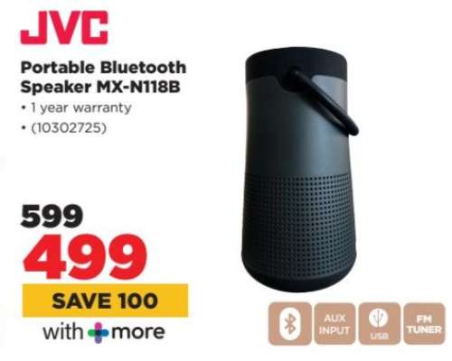 JVC Portable Bluetooth Speaker MX-N118B