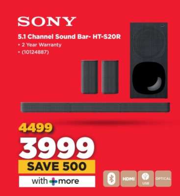 Sony 5.1 Channel Sound Bar- HT-S20R