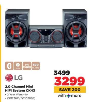 LG 2.0 Channel Mini HiFi System CK43