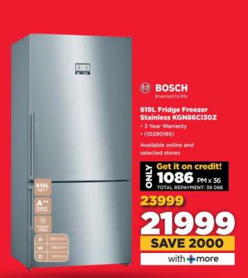 Bosch 619L Fridge Freezer Stainless KGN86CI30Z