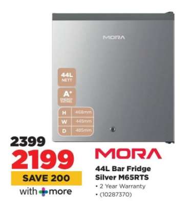 MORA 44L Bar Fridge Silver M65RTS