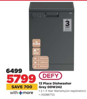 13 Place Dishwasher Grey DDW242